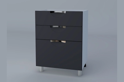 Шкаф с три чекмеджета Адел лукс NEW H60 3Ш(2+1)  графит