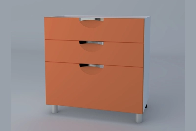 Шкаф с три чекмеджета Адел лукс NEW H80 3Ш(2+1)  оранжево