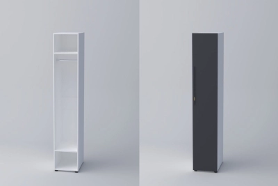 Еднокрил гардероб СПЕЙС 1 (h-220) - графит / бяло