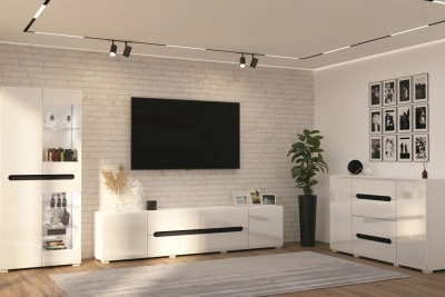 Модулна система Бианко NEW - бял гланц/черно