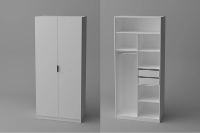 Двукрилен гардероб FLEX 5 - бяло