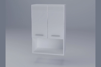Горен шкаф Бианка B60 2Д за микровълнова бял гланц/бяло h920