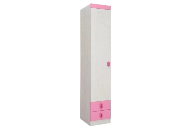 Еднокрил гардероб с две чекмеджета Нумеро O1V2F - розово