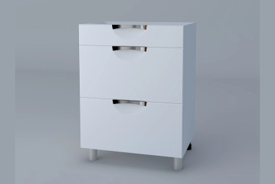 Шкаф с три чекмеджета Адел лукс NEW H60 3Ш(1+2)  бяла