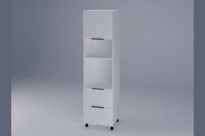 Колонен шкаф за печка и микровълнова Милана бяла коприна h233
