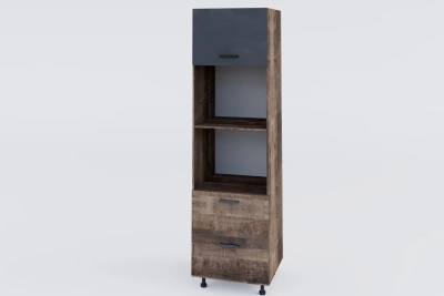 Колонен шкаф Марта лукс за микровълнова h213 - колониален дъб / графит гланц
