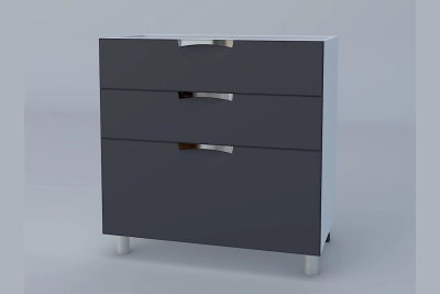 Шкаф с три чекмеджета Адел лукс NEW H80 3Ш(2+1)  графит