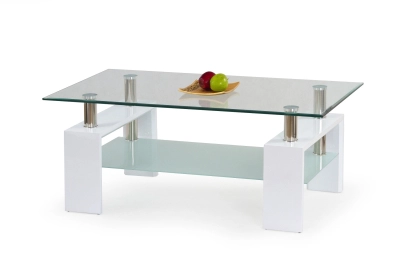 Холна маса от стъкло Диана  - бяло