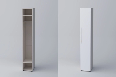 Еднокрил гардероб СПЕЙС 1 (h-240) - бяло / кашмир