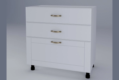 Шкаф с три чекмеджета Доминика H80 3Ш(2+1) бяла коприна