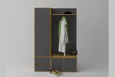 Еднокрилен гардероб, закачалка и шкаф за обувки Нитро