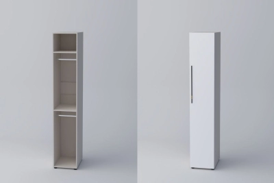 Еднокрил гардероб СПЕЙС 2 (h-220) - бяло / кашмир