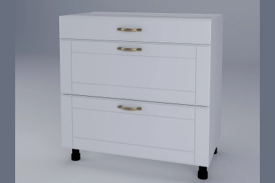 Шкаф с три чекмеджета Доминика H80 3Ш(1+2) бяла коприна