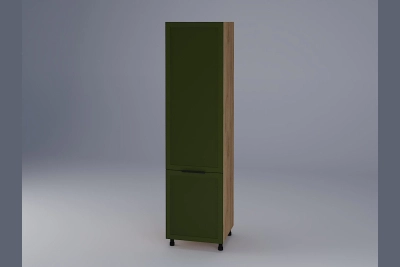 Колонен шкаф за вграждане на хладилник Анна зелено бали / златен дъб h233