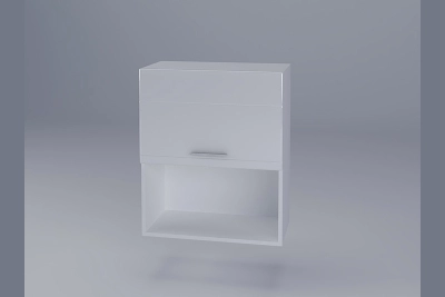 Горен шкаф Бианка B60Б за микровълнова - бял гланц/бяло