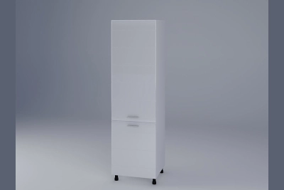 Колонен шкаф пенал с рафтове Бианка бял гланц/бяло h213