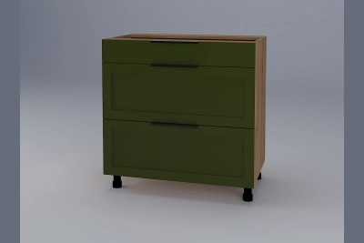 Шкаф с три чекмеджета Анна H80 3Ш(1+2) зелено бали / златен дъб