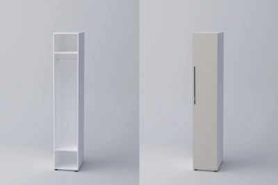 Еднокрил гардероб СПЕЙС 1 (h-220) - кашмир / бяло