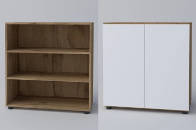 Скрин с две врати СПЕЙС 2Д - бяло / апалачи