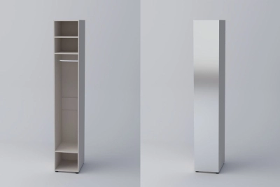 Еднокрил гардероб СПЕЙС 1 (h-240) - огледало / кашмир