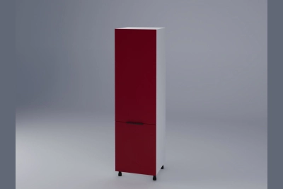 Колонен шкаф за вграждане на хладилник Милана червено h213