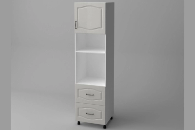 Колонен шкаф за микровълнова Оля NEW h233 - светло сива текстура