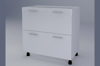 Шкаф с две чекмеджета Бианка Н80Ш бял гланц/бяло