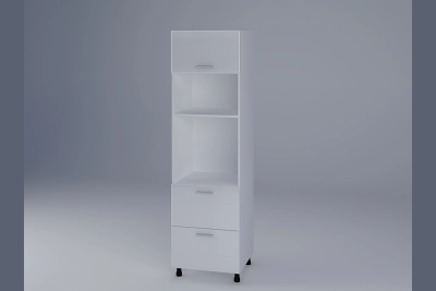 Колонен шкаф за печка и микровълнова Бианка бял гланц/бяло h213