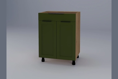 Шкаф с чекмедже H60ДШ Анна зелено бали / златен дъб