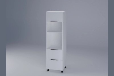Колонен шкаф за печка и микровълнова Милана бяла коприна h213
