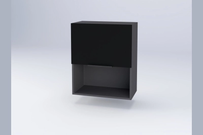 Горен шкаф Адел B60Б за микровълнова - черен софттъч