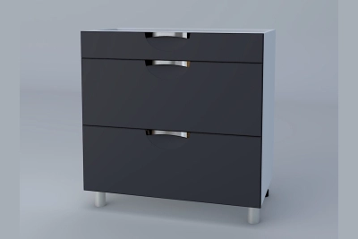 Шкаф с три чекмеджета Адел лукс NEW H80 3Ш(1+2)  графит