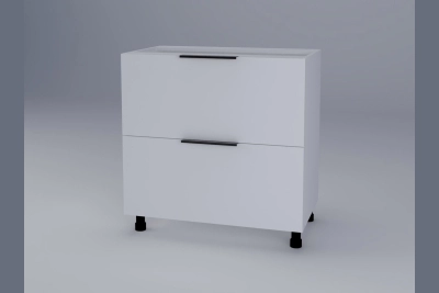 Шкаф с две чекмеджета Милана H80Ш бяла коприна