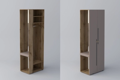 Краен ъглов шкаф СПЕЙС h240 - тофи  / апалачи