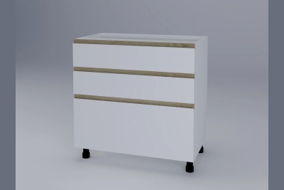 Шкаф с три чекмеджета Тина H80 3Ш(2+1) бяло