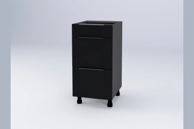Долен шкаф с 3 чекмеджета Адел H40Ш черен софттъч