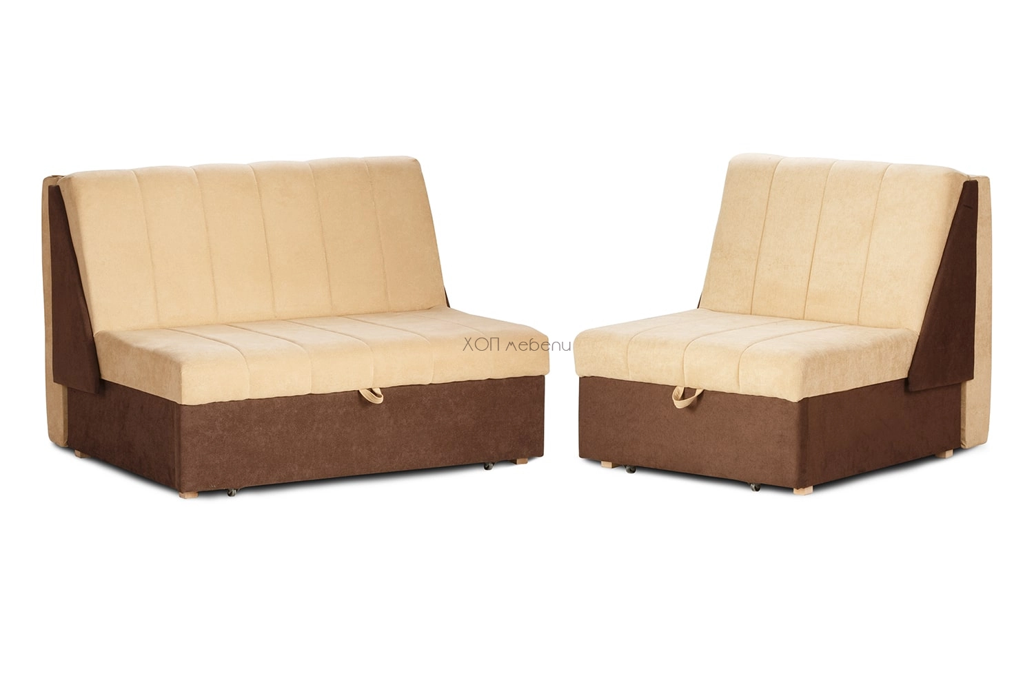 Холна гарнитура Неда - фотьойл и диван двойка - бежово ID 10005 - 1