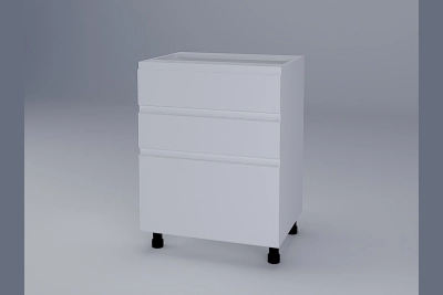 Шкаф с три чекмеджета Влада H60 3Ш(2+1) бяла коприна