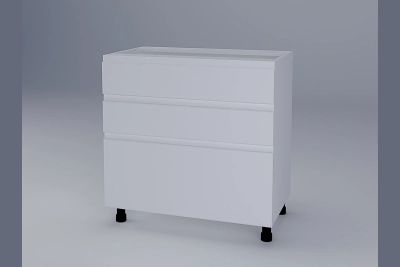 Шкаф с три чекмеджета Влада H80 3Ш(2+1) бяла коприна