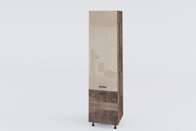 Шкаф за хладилник Марта лукс h233 - колониален дъб / бежов гланц