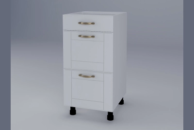 Долен шкаф с 3 чекмеджета Доминика H40Ш бяла коприна