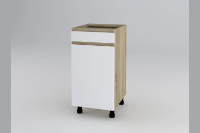 Долен шкаф с чекмедже Тина H40ДШ - бяло / дъб сонома